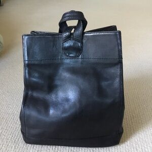 Ellington Black Leather Men's Backpack Tote